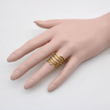 Gurhan 22K Gold Diamond Spiral Coil Ring from Rain Collection Gurhan
