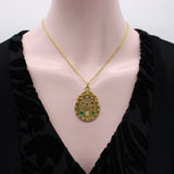 22K Gold Victorian Diamond Ruby and Emerald Curtain Pendant Necklaces, Pendants Kirsten's Corner