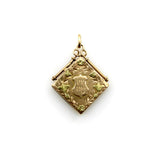 14K Gold Victorian Hand Engraved Square Fob Locket locket Kirsten's Corner