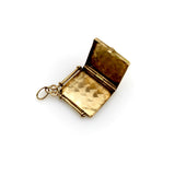 14K Gold Victorian Hand Engraved Square Fob Locket locket Kirsten's Corner