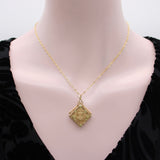 14K Gold Victorian Hand Engraved Square Fob Locket locket Kirsten's Corner