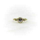 18K Gold Old European Cut Diamond Trilogy Engagement Ring RING Kirsten's Corner
