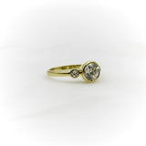 18K Gold Old European Cut Diamond Trilogy Engagement Ring RING Kirsten's Corner