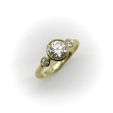 18K Gold Old European Cut Diamond Trilogy Engagement Ring RING Kirsten's Corner