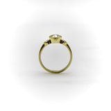 18K Gold Old European Cut Diamond Trilogy Engagement Ring RING Kirsten's Corner