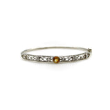Edwardian Yellow Sapphire and Diamond Filigree Bracelet in Platinum Bracelet Kirsten's Corner