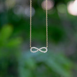 18K Gold and Diamond Infinity Necklace jewelry Kirsten's Corner