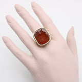 14K Gold Carnelian Intaglio Signet Ring M’Dowall Family Crest RING Kirsten's Corner