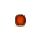 14K Gold Carnelian Intaglio Signet Ring M’Dowall Family Crest RING Kirsten's Corner