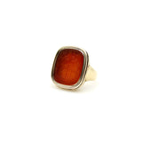 14K Gold Carnelian Intaglio Signet Ring M’Dowall Family Crest RING Kirsten's Corner