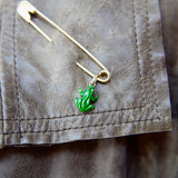 Vintage 14K Gold Green Enameled Frog Charm Charm Kirsten's Corner