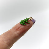 Vintage 14K Gold Green Enameled Frog Charm Charm Kirsten's Corner