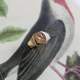 18K Gold Art Deco Signet Ring with Intaglio of Swallows jewelry Kirsten's Corner