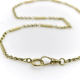 Art Deco 14K Gold Alternating Link Watch Chain jewelry Kirsten's Corner