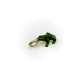 Vintage 14K Gold Green Enameled Frog Charm Charm Kirsten's Corner