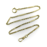Art Deco 14K Gold Alternating Link Watch Chain jewelry Kirsten's Corner
