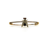 Victorian 9K Gold Fly Pin or Brooch with Diamonds, Rubies, and Sapphire Brooches, Pins Kirsten's Corner