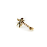 Victorian 9K Gold Fly Pin or Brooch with Diamonds, Rubies, and Sapphire Brooches, Pins Kirsten's Corner