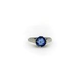 14K White Gold Art Deco Natural Sapphire Filigree Ring RING Kirsten's Corner