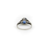 14K White Gold Art Deco Natural Sapphire Filigree Ring RING Kirsten's Corner
