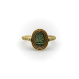 Victorian 14K Gold Egyptian Revival Scarab Swivel Ring jewelry Kirsten's Corner