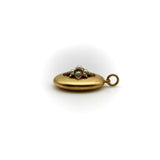 Victorian 14K Gold Locket with Floral Pearl and Enamel Decoration locket Kirsten's Corner