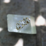 Vintage 18K Gold Staggered Baguette Diamond Ring jewelry Kirsten's Corner
