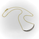 Victorian Silver Front and 14K Gold Diamond Crescent Moon Necklace Necklace Kirsten's Corner
