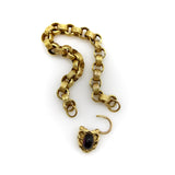 Early Victorian 14K Gold Padlock Heart Clasp Rolo Link Bracelet Bracelet Kirsten's Corner