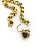 Early Victorian 14K Gold Padlock Heart Clasp Rolo Link Bracelet Bracelet Kirsten's Corner