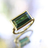 Signature 18K Gold Bezel Set Indicolite Tourmaline Ring ring Kirsten's Corner