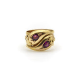 9K Gold Edwardian Snake Ring with Rhodolite Garnets Ring Kirsten's Corner