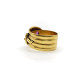 9K Gold Edwardian Snake Ring with Rhodolite Garnets Ring Kirsten's Corner