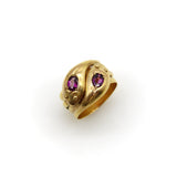 9K Gold Edwardian Snake Ring with Rhodolite Garnets Ring Kirsten's Corner