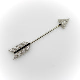 Art Deco Platinum Diamond and Onyx Jabot Pendant Brooch Pendant Kirsten's Corner