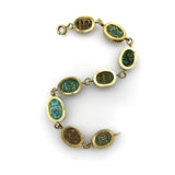 18K Gold Egyptian Revival Faience Scarab Bracelet Bracelet Kirsten's Corner