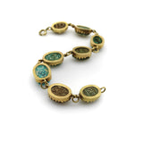 18K Gold Egyptian Revival Faience Scarab Bracelet Bracelet Kirsten's Corner