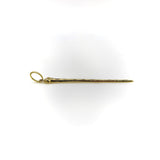 14K Gold Hand Engraved Lucky Nail Pendant with Diamonds Pendant, Charm Kirsten's Corner