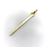 14K Gold Hand Engraved Lucky Nail Pendant with Diamonds Pendant, Charm Kirsten's Corner