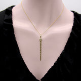 14K Gold Hand Engraved Lucky Nail Pendant with Diamonds Pendant, Charm Kirsten's Corner