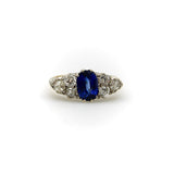 Edwardian 18K Gold and Platinum Sapphire and Diamond Ring Ring Kirsten's Corner