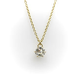 0.60 Carat Antique Old European Cut Diamond and 14K Gold Necklace jewelry Kirsten's Corner