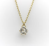 0.60 Carat Antique Old European Cut Diamond and 14K Gold Necklace