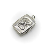 Sterling Silver Georgian Rectangular Vinaigrette with Bas Relief Clover Objects of Vertu Kirsten's Corner