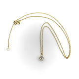 0.60 Carat Antique Old European Cut Diamond and 14K Gold Necklace