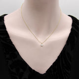 0.60 Carat Antique Old European Cut Diamond and 14K Gold Necklace
