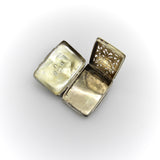 Sterling Silver Georgian Rectangular Vinaigrette with Bas Relief Clover Objects of Vertu Kirsten's Corner