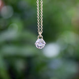 0.60 Carat Antique Old European Cut Diamond and 14K Gold Necklace