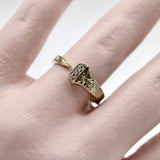 14K White Gold Hand Engraved Lucky Nail Ring with Diamonds Ring Kirsten's Corner