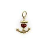 14K Gold Anchor and Enameled Red Heart Pendant Charm jewelry Kirsten's Corner